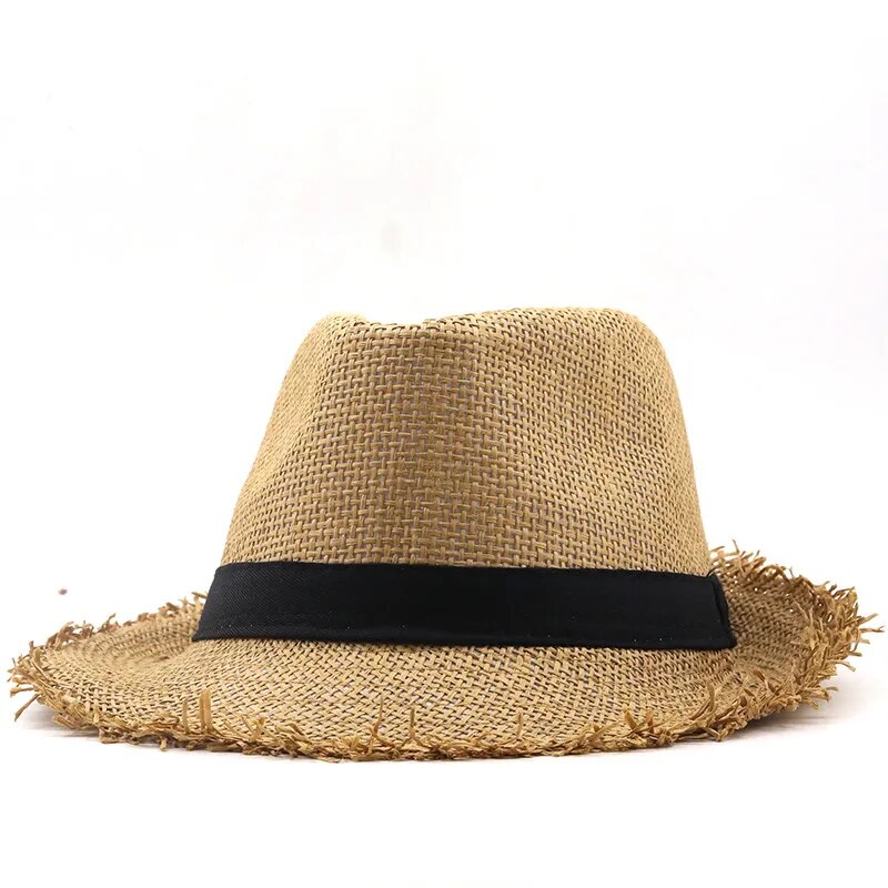 EFFENTII Luffy Beach Trilby Fedora Straw Hat for Men