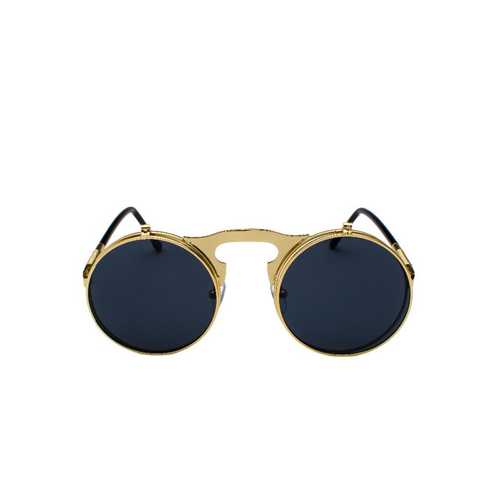 EFFENTII Quill Steampunk Retro Round Flip Vintage Men's Sunglasses