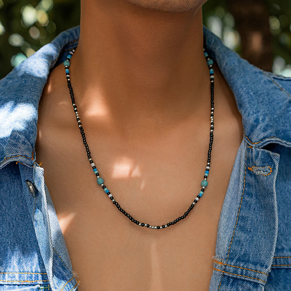 EFFENTII Arwan Beaded Bohemian Men's Necklace