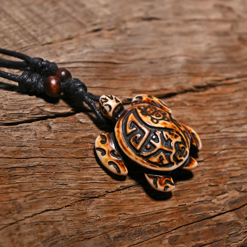 EFFENTII Azteca Sea Turtle Pendant Men's Necklace