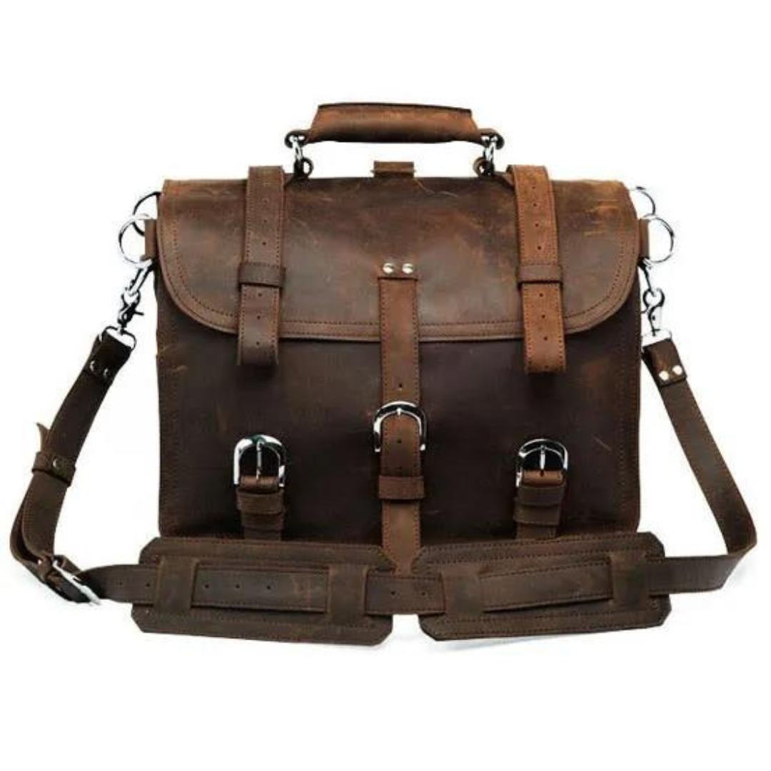 EFFENTII Bragg Leather Men's Briefcase Travel Bag