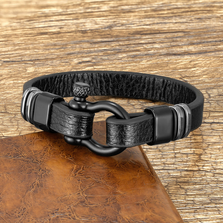 EFFENTII McKinley Peak Men's Leather Bracelet