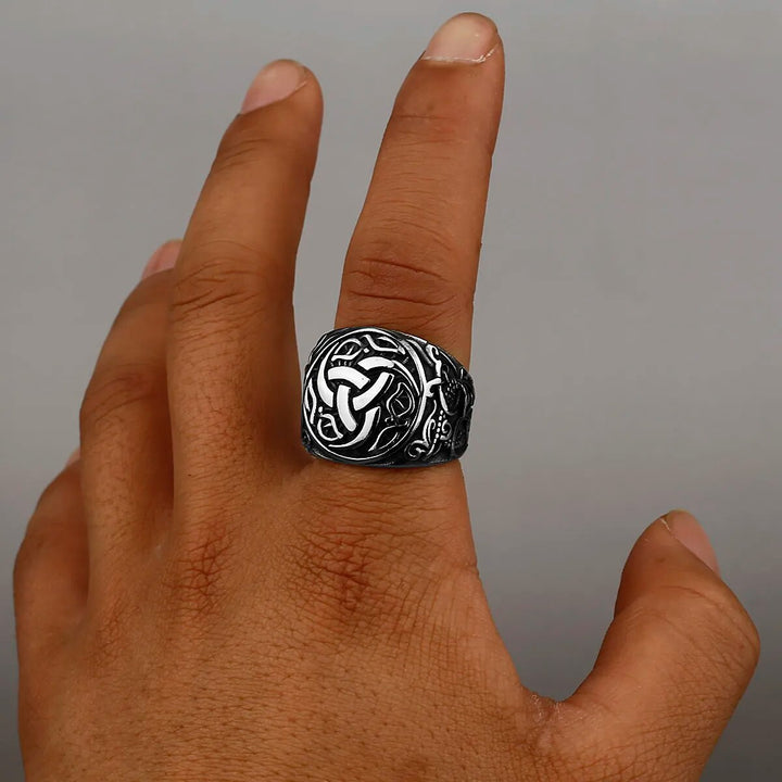 EFFENTII Nordic Rune Stainless Steel Ring for Men