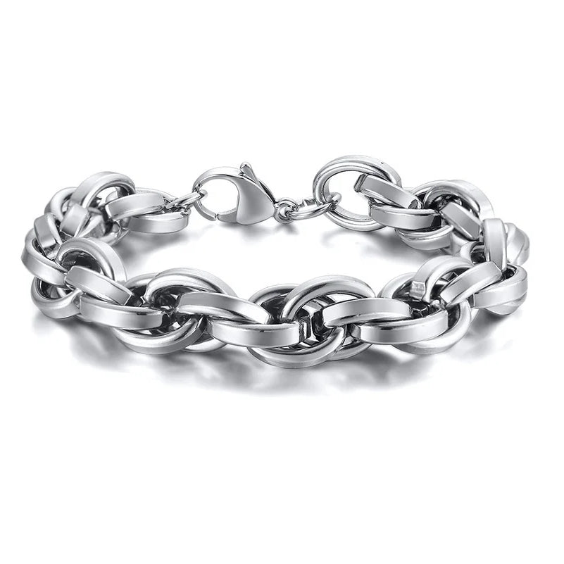 EFFENTII Rolo Heavy Twisted Chain Bracelet for Men