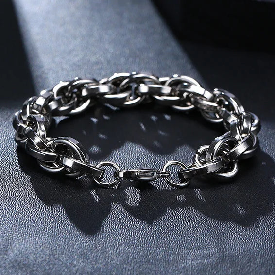 EFFENTII Rolo Heavy Twisted Chain Bracelet for Men