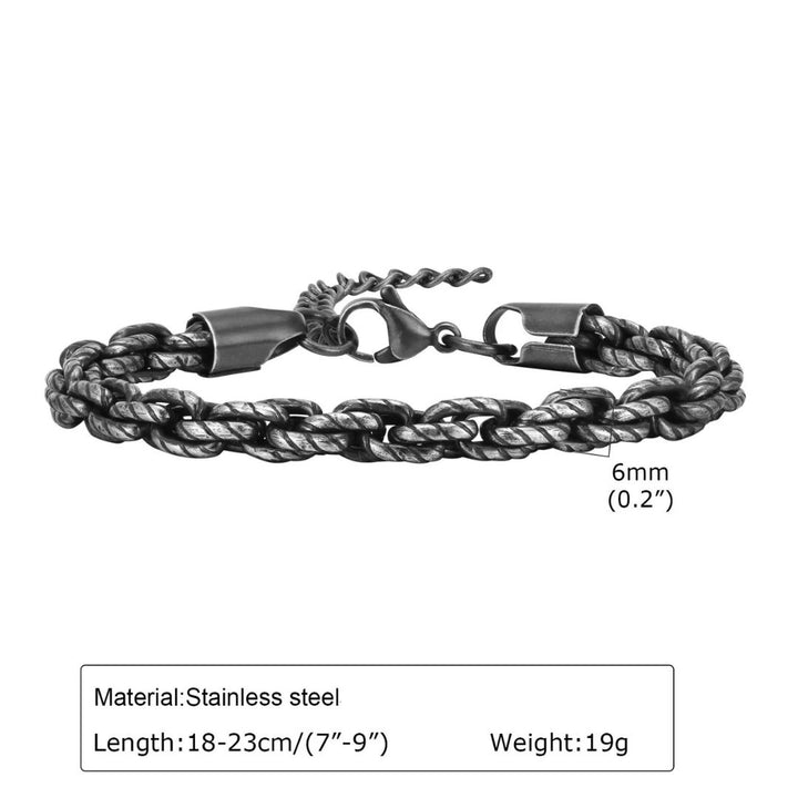 EFFENTII Sea Jara Vintage Rope Chain Men's Bracelet - Size