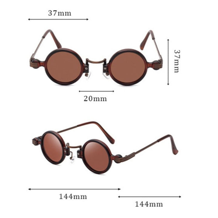 EFFENTII - Tievol Steampunk Vintage Round Sunglasses for Men