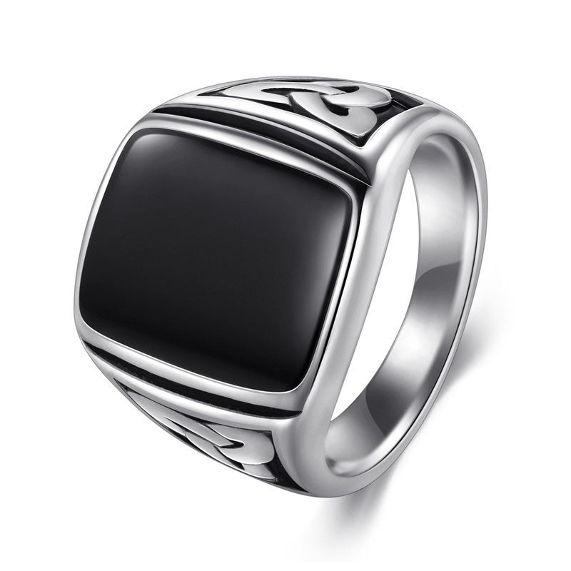 EFFENTII Valknut Titanium Steel Signet Ring for Men