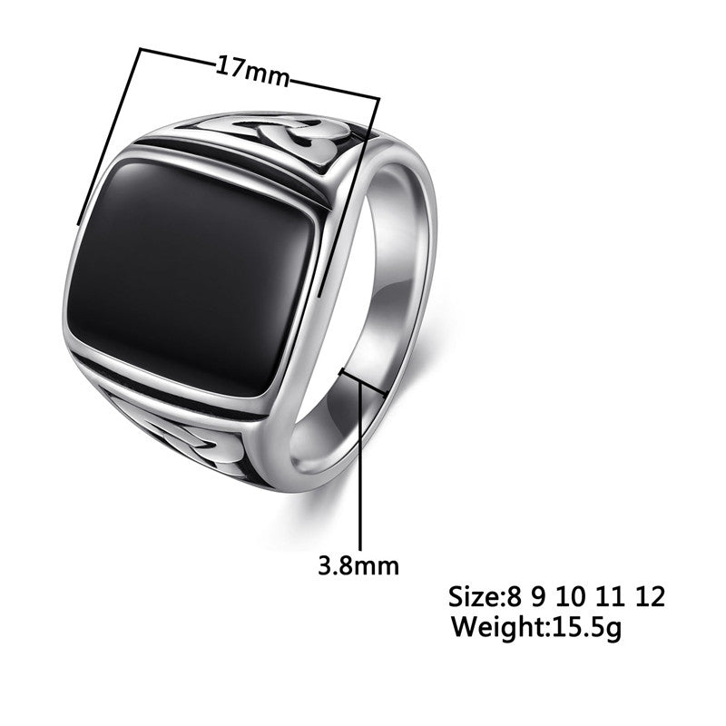 EFFENTII Valknut Titanium Steel Signet Ring for Men