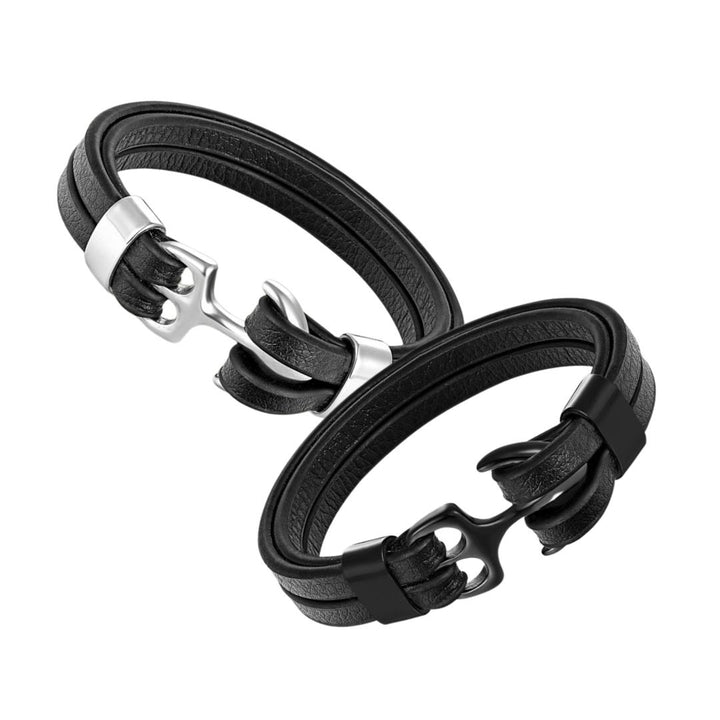 EFFENTII Anchor Multilayer Leather Bracelet for Men