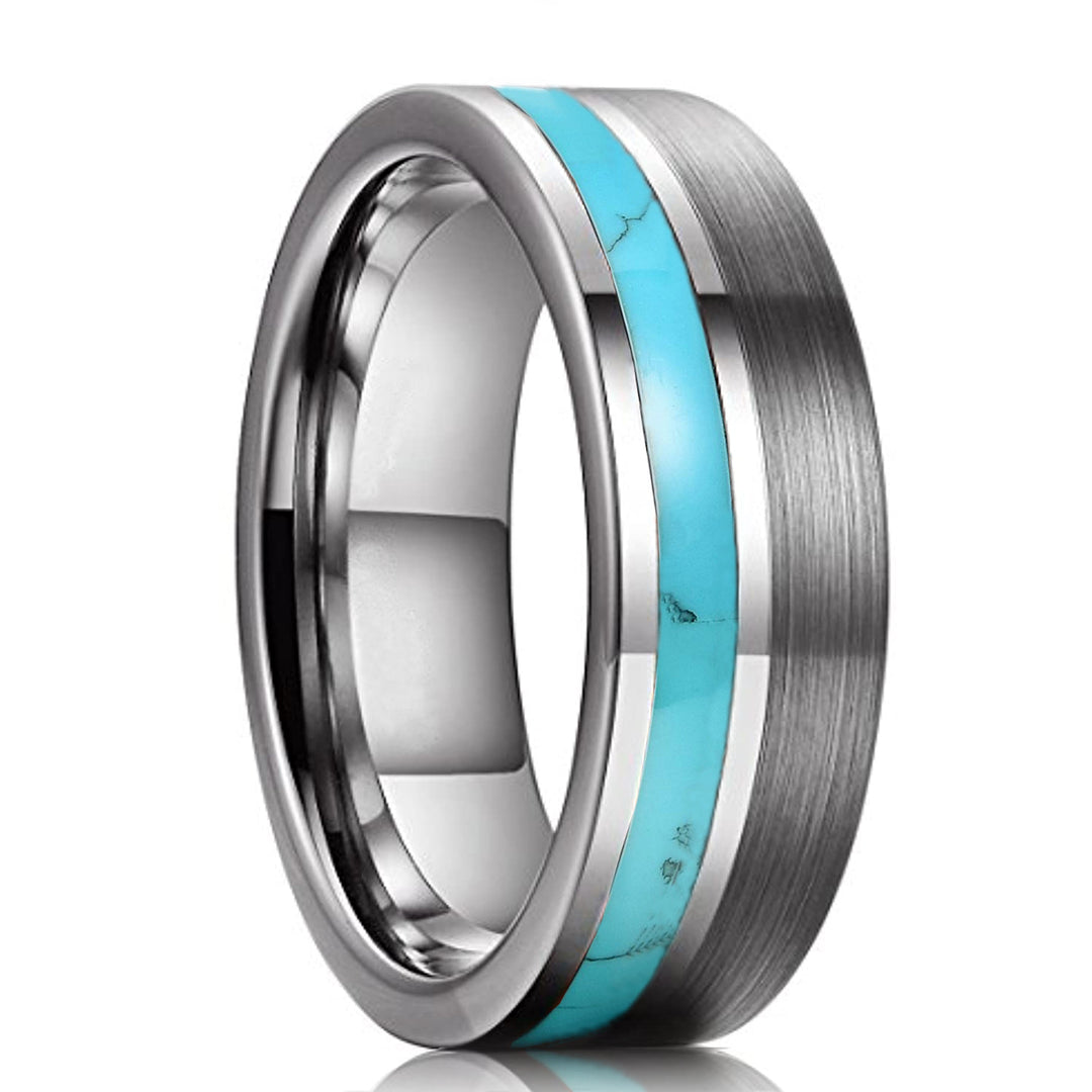 EFFENTII Argentium Turquoise Men's Ring