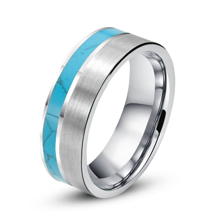 EFFENTII Argentium Turquoise Men's Ring