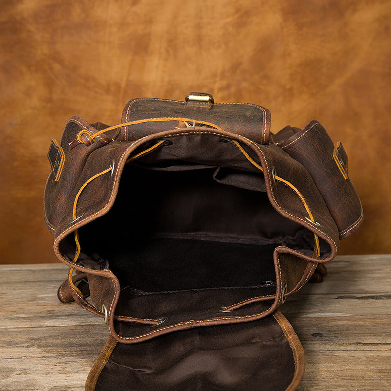 EFFENTII Bragg Creek Genuine Leather Backpack for Men