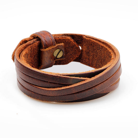 EFFENTII Scrambler Men's Leather Bracelet