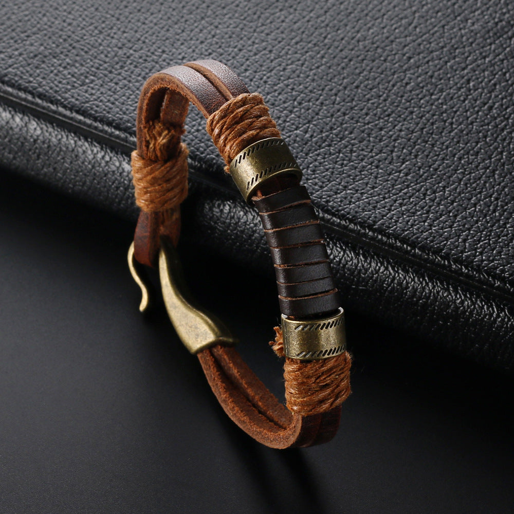 EFFENTII Sparrow Elite Leather Men's Bracelet