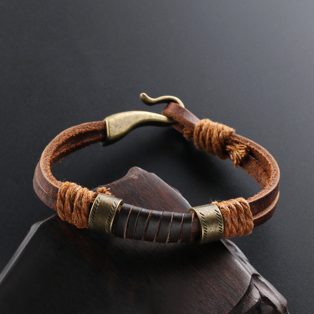 EFFENTII Sparrow Elite Leather Men's Bracelet