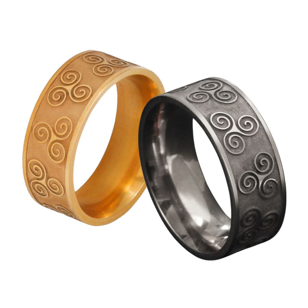 EFFENTII Spiral Triskelion Men's Ring