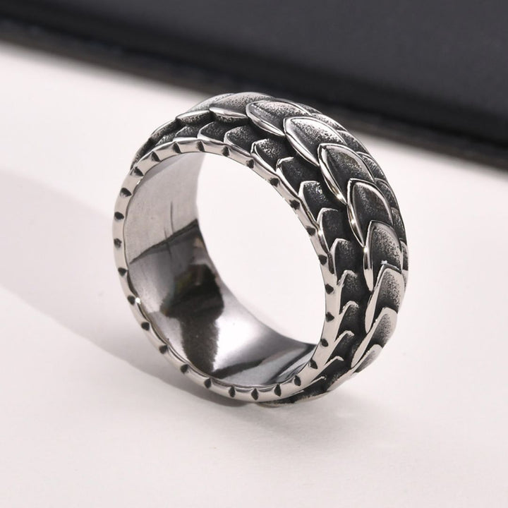 Stone Feather Mens Ring