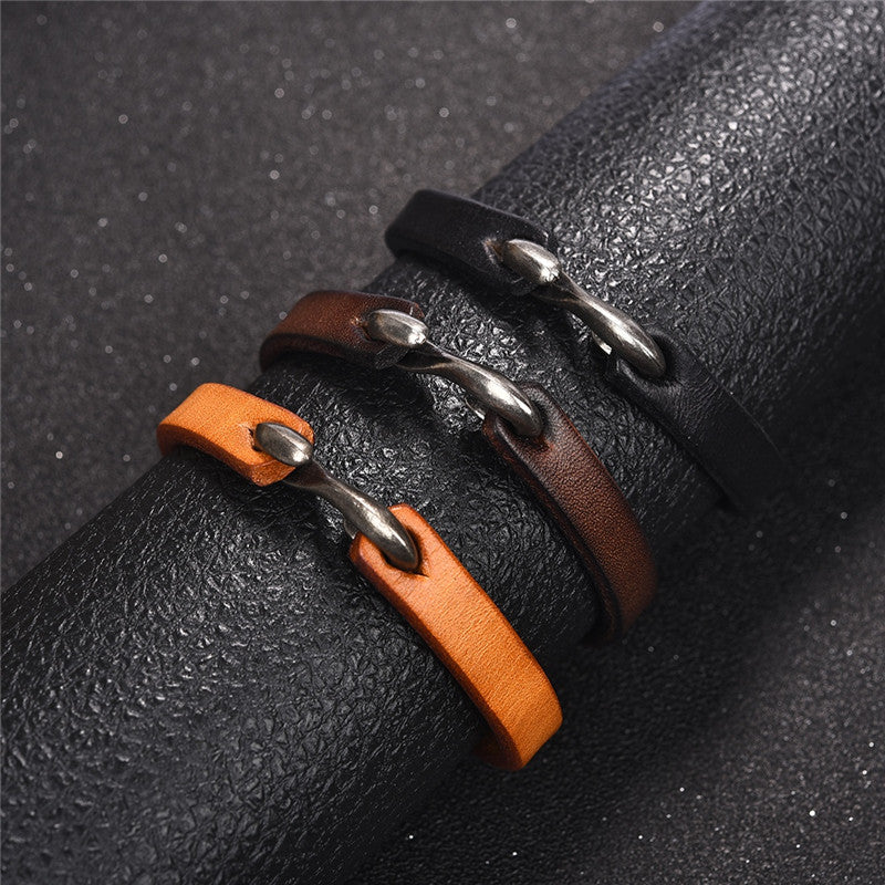 Hawthorne Vintage Leather Bracelet for Men-Bracelets-EFFENTII