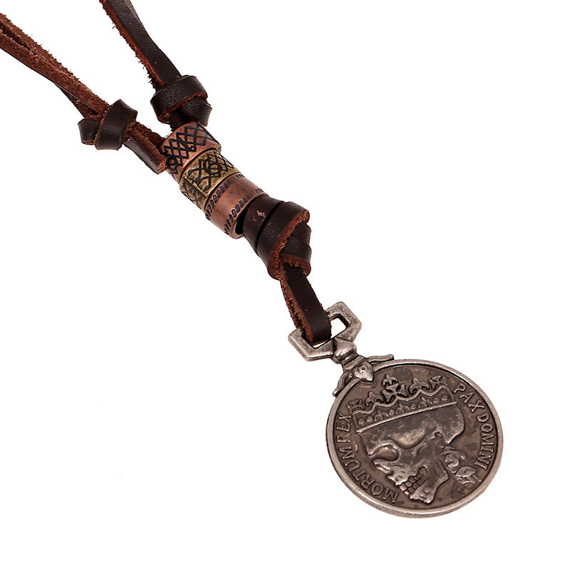 Noir Alchemy Men's Leather Necklace-Necklaces-EFFENTII