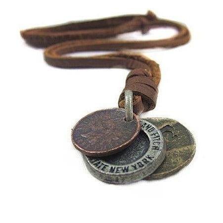 Steampunk Orbital Men's Leather Necklace-Necklaces-EFFENTII