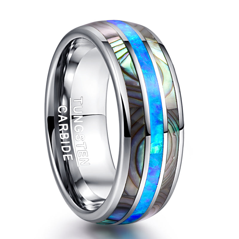 Blue Abal Shell Ring for Men-Rings-EFFENTII
