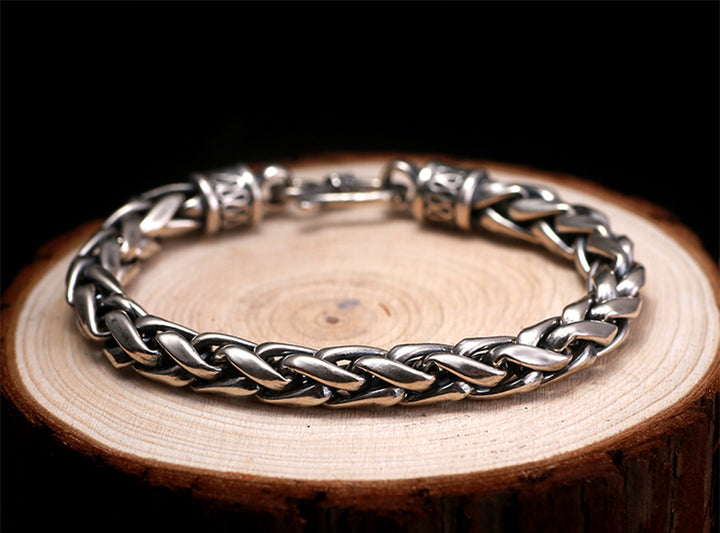 Harvest Braid 925 Sterling Silver Bracelet for Men-Bracelets-EFFENTII
