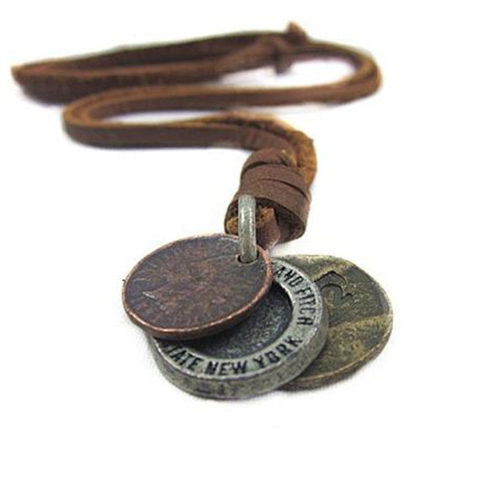 Steampunk Orbital Men's Leather Necklace-Necklaces-EFFENTII