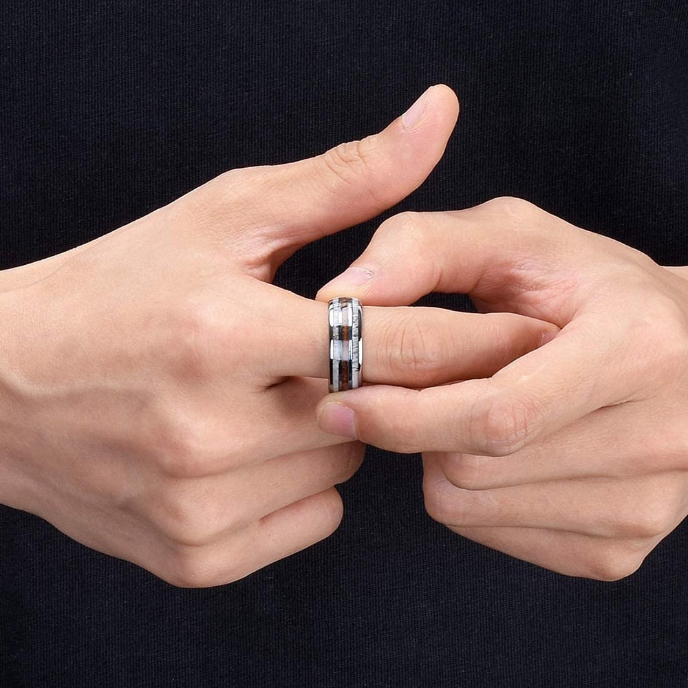 Koa Luna Men's Ring-Rings-EFFENTII