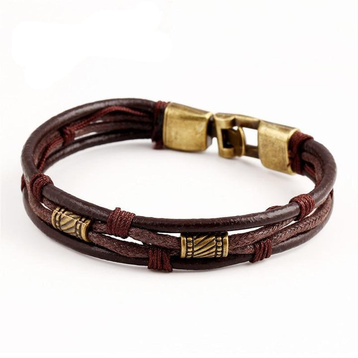 Vinci Vintage Men's Leather Bracelet-Bracelets-EFFENTII