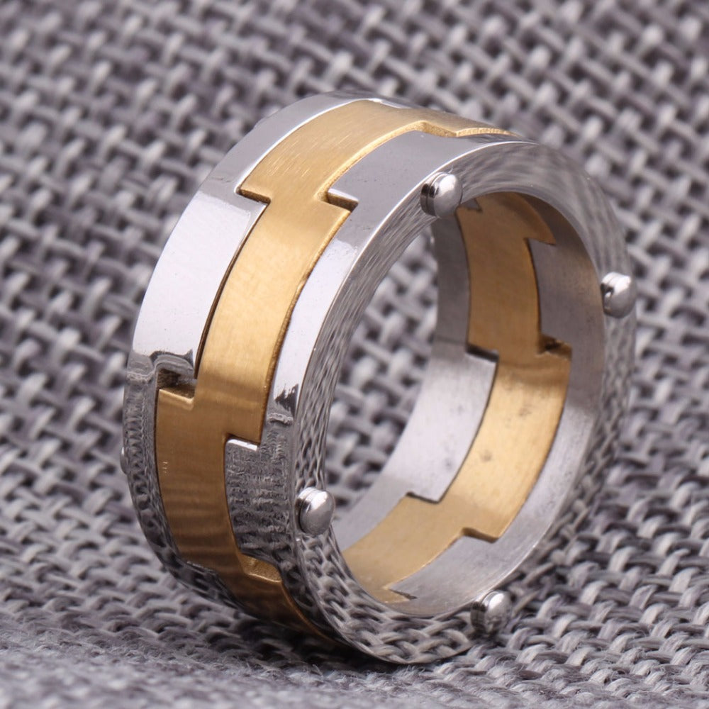 Sacsayhuamán Geo Ring for Men-Rings-EFFENTII
